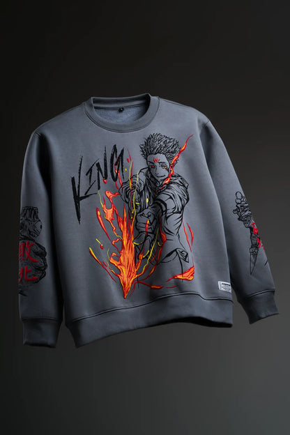 The Shibuya Incident – Anime Oversized Sweatshirt with Puff Print and Embroidery