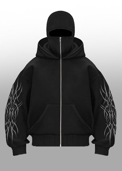 Solo Leveling Jin Woo Balaclava Zipper Hoodie - Warm Cotton Blend Fan Apparel